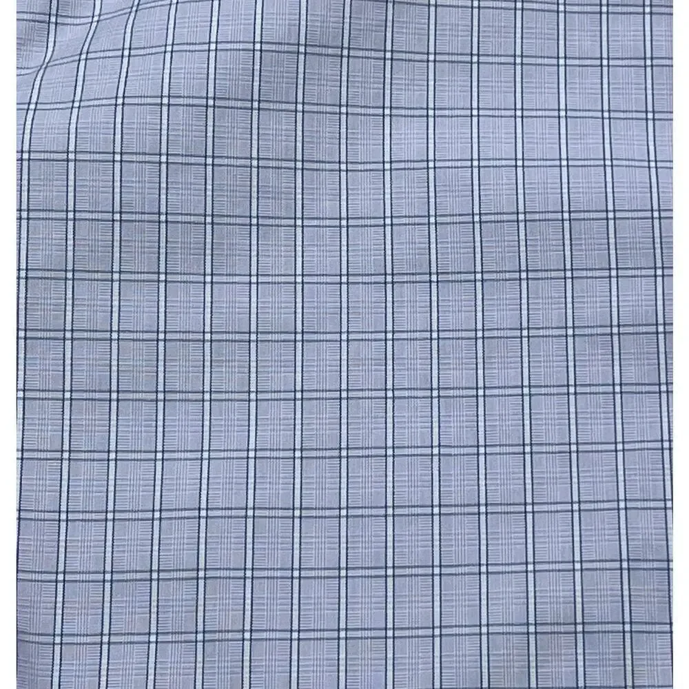 J. Crew Thompson Shirtings Wrinkle Free Purple White Plaid Check Size M 15 15.5